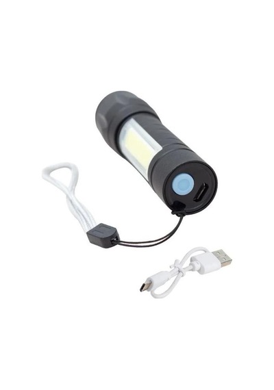 Powermaster PM-4525 Power Ledli USB Şarjlı Mini El Feneri Siyah