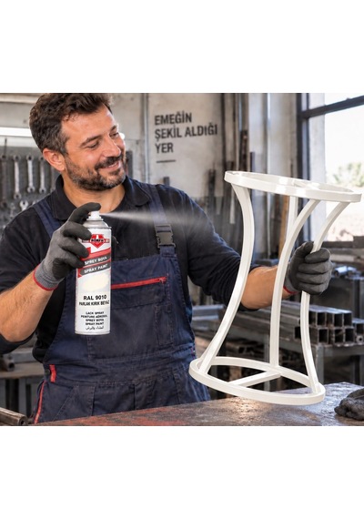 Ral 9010 Beyaz Sprey Boya Parlak Kırık Beyaz Akrilik Börfh 400 Ml 6025008 0001 Beyaz