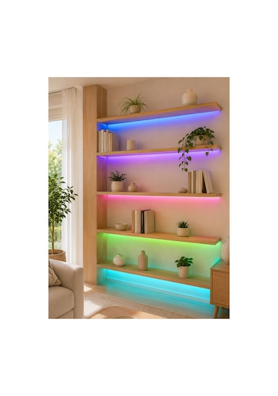 5m Rgb Şerit Led Seti 12v 2835 Smd Kumandalı Ev Oda Ve Dekoratif Ambiyans Aydınlatma Belirtilmemiş
