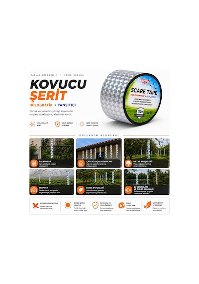 Repel Br 05 Holografik Kuş Kovucu Reflektör Şerit, 120 Mt, 5 Cm Genişlik