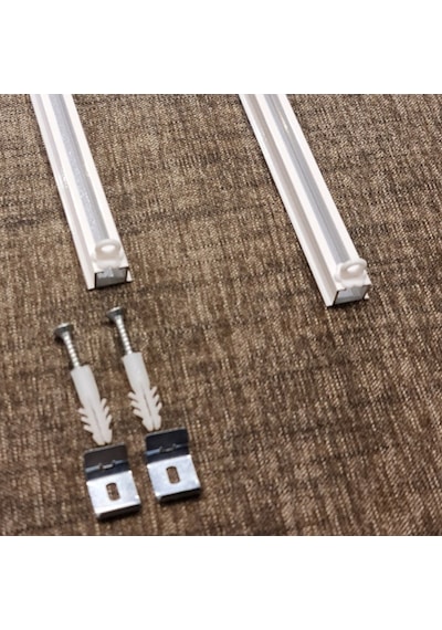 Tek Kanallı Beyaz Alüminyum Ray (Tekli Korniş) + Metal Portray (546633403)
