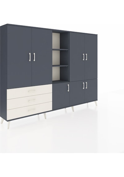 Arges Dolap 11 Raflı 3 Çekmeceli 7 Kapaklı 220x30x163 Antrasit-an Antrasit-antrasit/aytaşı Arges Dolap 11 Raflı 3 Çekmeceli 7 Kapaklı 220x30x163 Antrasit-an Antrasit-antrasit/aytaşı