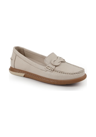 Libero L081.24106 Klasik Dikiş Detaylı Antik Görünümlü Termo Taban Kadın Loafer Ayakkabı Egret Libero L081.24106 Klasik Dikiş Detaylı Antik Görünümlü Termo Taban Kadın Loafer Ayakkabı Egret