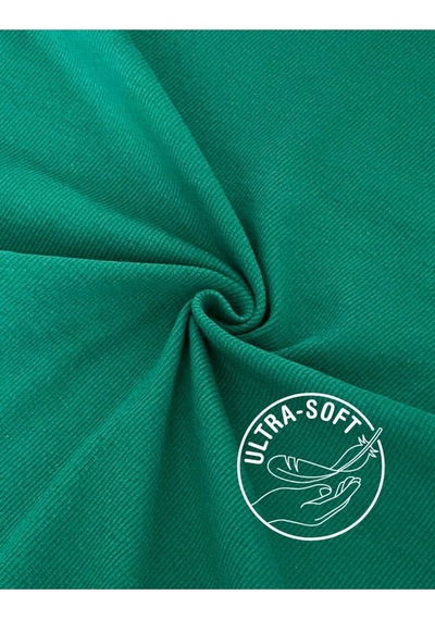 Alya Underwear Kaşkorse Tam Boğazlı Body Sweatshirt, Fitilli Kumaş, Likralı, Gül Kurusu Çimen Yeşili
