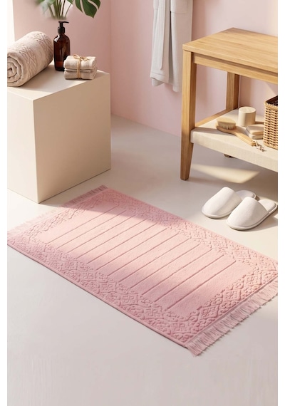 Aflora Pudra %100 Pamuk Ayak Havlusu - 60x130 Cm Pembe