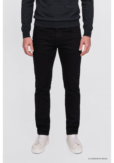 AC&Co / Altınyıldız Classics Ekstra Slim Fit Riss Pamuklu Esnek Erkek Kot Pantolon Siyah