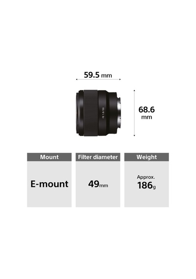 Sony Sel50f18f.syx Kompakt Sistem Fotoğraf Makinesi Lensi,fe 50mm