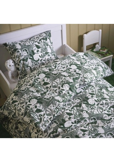Ikea Skogsduva Tek Kişilik Nevresim Takımı 150 X 200 Cm Beyaz - Yeşil