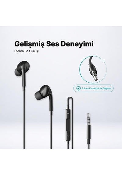 Lexroo Pop 3 Classic 3.5mm Stereo Mikrofonlu Kulakiçi Kablolu Kulaklık Siyah 2kmm19s "kablolu Kulaklık"