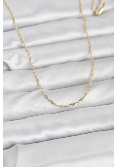 CM 14k Gold Renk Burgu Model 60 CM Kadın Kolye Çok renkli 95373365