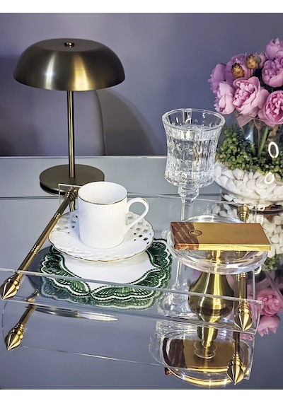 Majestik Yeşil Dalgalı Nakış Peçete 2'li Set 15x15cm Premium Kokteyl Sunum Peçetesi Çok Renkli