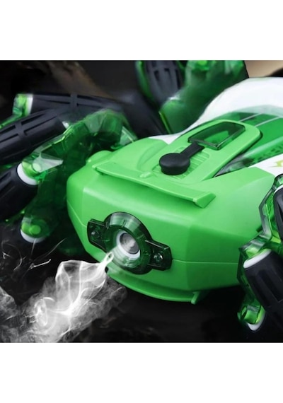 Uzaktan Kumandalı Şarjlı Buharlı Akrobat Araba 360 Derece Dönen Işıklı Müzikli 4x4 Drift Yeşil