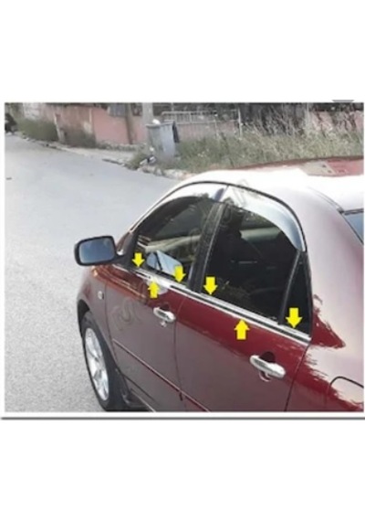Toyota Corolla Uyumlu Sedan Cam Çıtası 2002-2006 4 Parça Paslanmaz Çelik