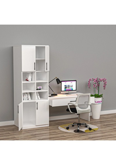 Gloss Dolaplı Çalışma Masası Suntalam Çok Renkli