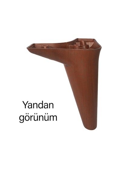 Zelve 15 Cm Ceviz Ahşap Desenli Lüx Mobilya Kanepe Sehpa Ünite Koltuk Ayağı Baza Ayak