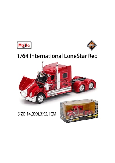 Maisto 1:64 Uluslararası Mercedes-benz Mack Marşı Römork Modeli Simülasyon Mavi