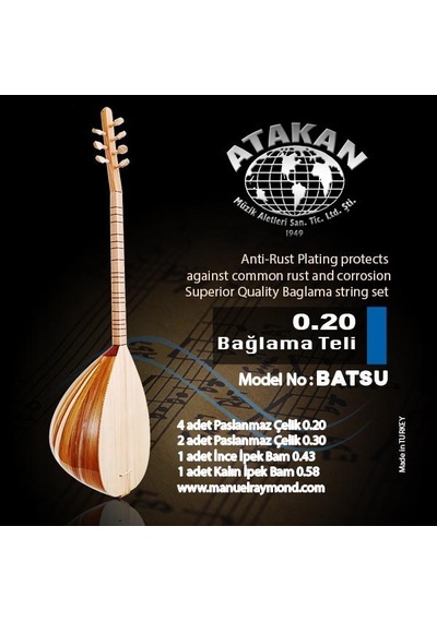 Bağlama Tel Takım 0.20  Batsu