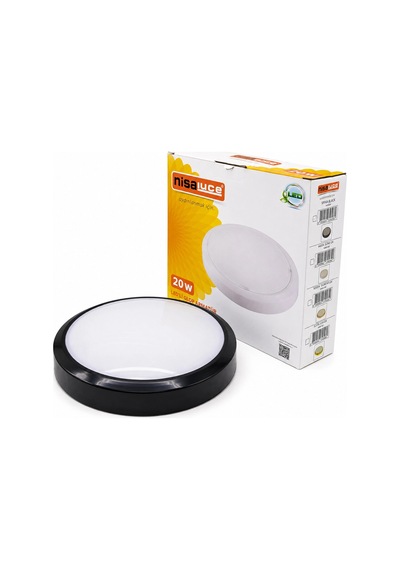 20w Siyah Metal Kasa Sıva Üstü Yuvarlak Ledli Glop Armatür Ip20 6500k - 1800lm E1212/s 5468 Çok Renkli
