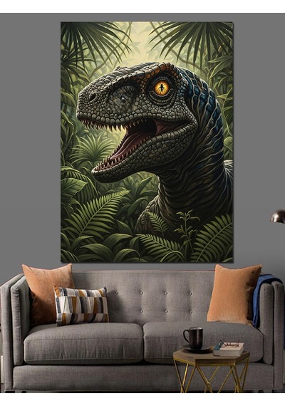 Ahşap Tablo Dinozor T-rex Korkunç Yaratık