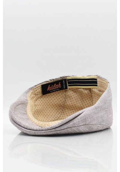 Külah Erkek Düz Pamuklu Koyu Bej Flat Cap Kasket