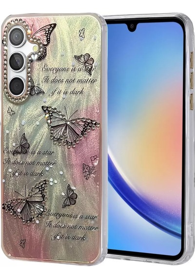 Newface Samsung Galaxy A34 5g Kılıf Blade Aynalı Desenli Kapak - Desen 6 Pembe