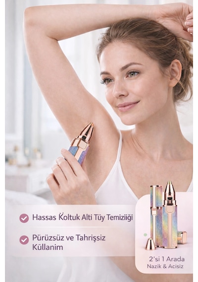 Taşınabilir Şarjlı Yüz Tüy Alma Aleti, Tahriş Etmeyen Hassas Başlık Ve Lüks Gövde