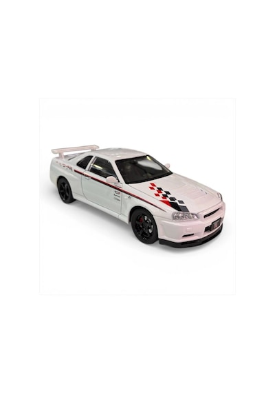 TıfılToys Hobbiez Lisanslı Nissan Skyline Gt-r Model Diecast Car 1/24 Ölçek Metal Standlı Araç Çok Renkli