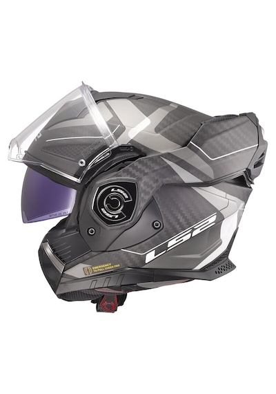 Ls2 Advant X Karbon Horizon Mat Gümüş-gri Çene Açılır Motosiklet Kaskı Mat Gri - Gümüş