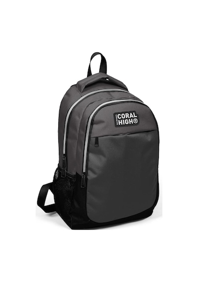 Coral High Kids Koyu Gri Üç Bölmeli Usb Şarjlı Kulaklık Çıkışlı Sırt Çantası