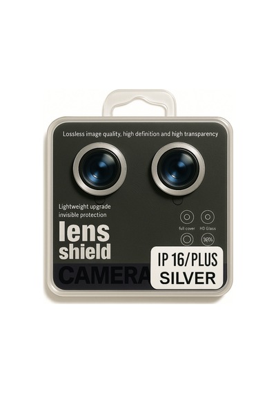 Apple Uyumlu iPhone 16/16 Plus Kamera Lens Koruyucu Black/silver Yüksek Çözünürlüklü-parlak-güçlü Silver