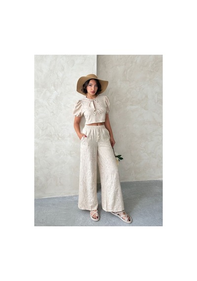Verymoda Nakışlı Önden Baglamalı Bluz D2790 Taş