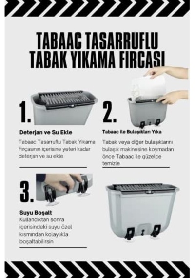 Tabak Yıkama Fırçası Easyso5714 Temizlik Aparatlı Tahliye Vanası Renkli Vantuzlu Diğer