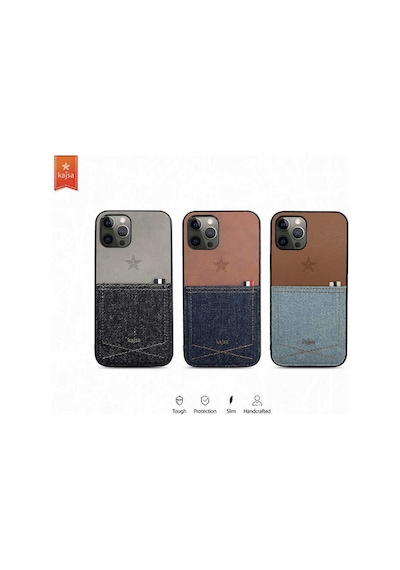Kajsa Apple Uyumlu iPhone 12 Pro Max Kılıf Cep Tasarımlı Kajsa Denim Kapak ZORE-218934