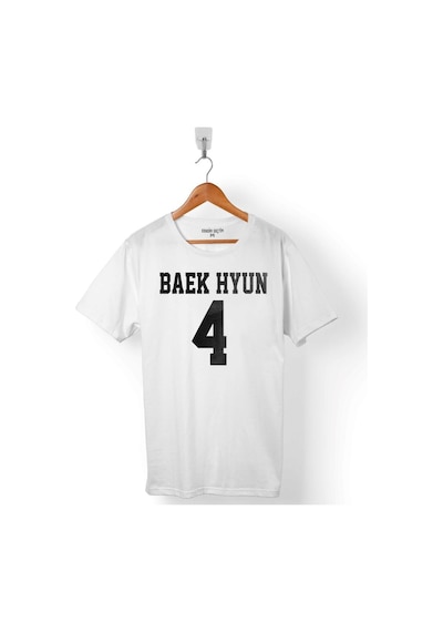 Exo Baekhyun 4 Baek Hyun Logo Erkek Tişört 001