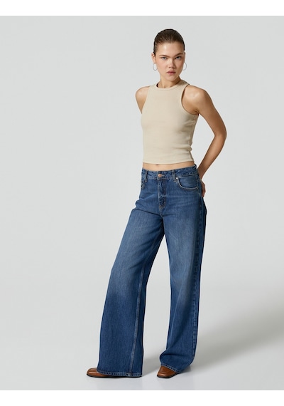 Koton Basic Halter Yaka Atlet Ribanalı Pamuklu Kahverengi 4sal30065ık 4SAL30065IK547