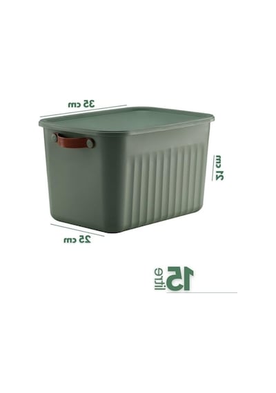 3'lü Modern Kapaklı Saklama Kutusu Seti, 15 Litre Taşınabilir