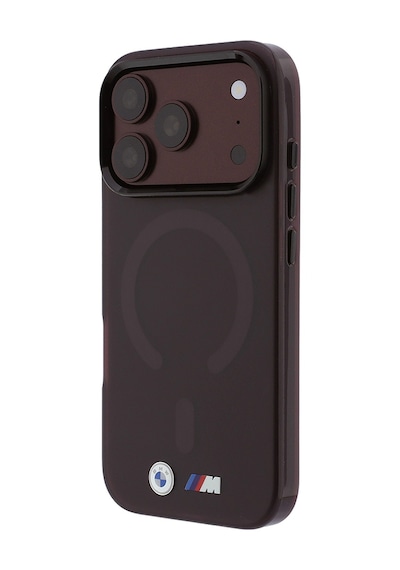 Apple iPhone Uyumlu 18 Pro Max Kılıf Bmw Lisanslı M-safeli Metal Buton Tasarımlı Buzlu Iml Baskılı Kapak Bordo