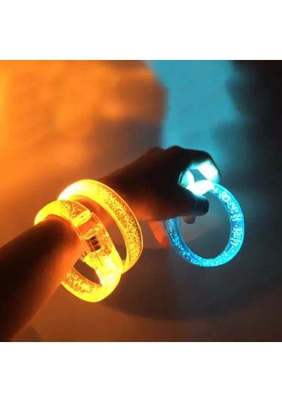 Turuncu Led Işıklı Baskı Yapılabilen Pilli Bileklik Bilezik Çok Renkli