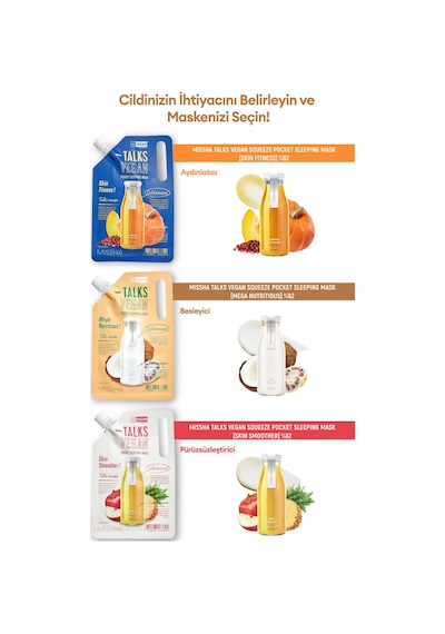 Missha Besleyici&Aydınlatıcı Vegan Uyku Maskesi10g Talks Vegan Squeeze Pocket Sleeping Mask Mega Nutritious
