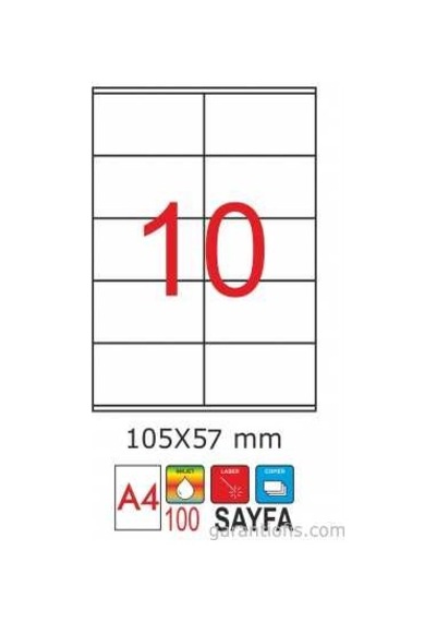 Goldmoon 2075 Laser A4 Sayfa Etiketi 105X57MM 100'lü Paket