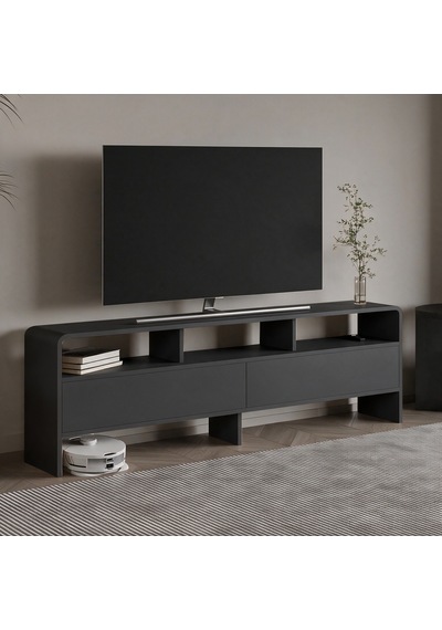 İnarch Dizayn Onda 2 Kapaklı Tv Sehpası - 160 Cm Modern Depolama Üniteli Tv Konsolu Antrasit İnarch Dizayn Onda 2 Kapaklı Tv Sehpası - 160 Cm Modern Depolama Üniteli Tv Konsolu Antrasit