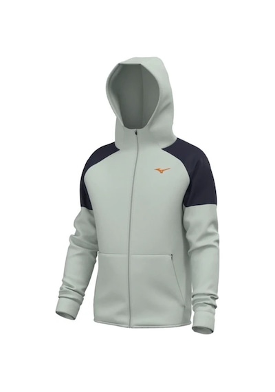 Mizuno Athletics Rb Erkek Kapüşonlu Fermuarlı Sweatshirt Gri / Lacivert Çok Renkli