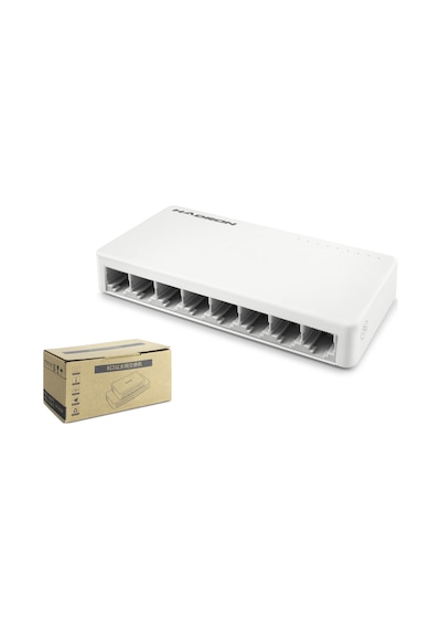 Hadron Hdx1365 Gigabit Ethernet Switch 8 Port Beyaz