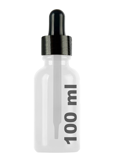 Afracam Şeffaf 100 Ml Metal Kapaklı Dropper Damlalık Cam Şişe Siyah