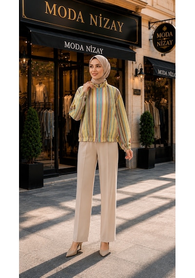 Sevitli Bomber Ceket-sarı-5940