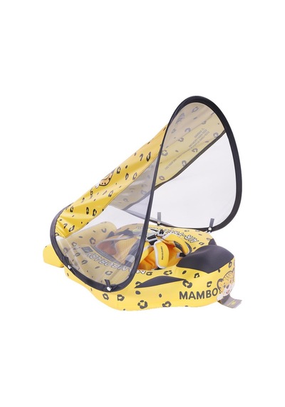 Mambobaby Yüzme Simidi - Yellow Leopard, Emniyetli, Gölgelikli Ve Ayak Destekli