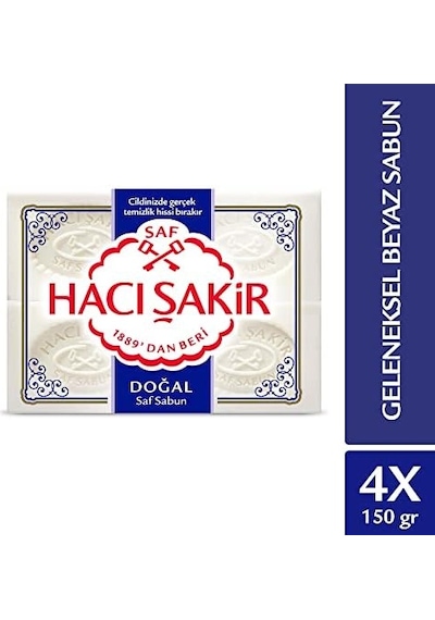 Doğal Geleneksel Beyaz Sabun 4 Adet Acı Badem