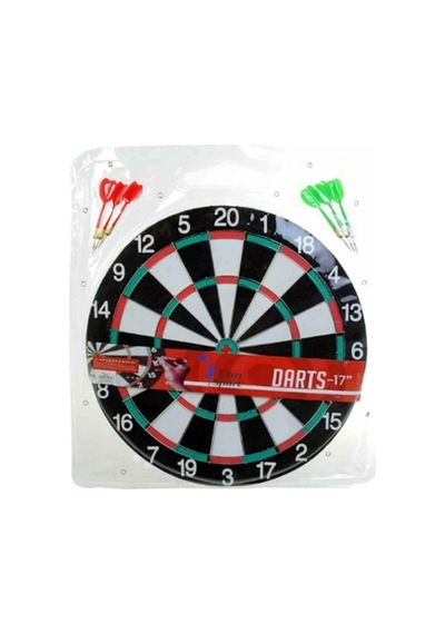 43 Cm Çift Taraflı Büyük Dart Seti 6 İğneli Ok Seti Dahil Profesyonel Görünümlü Klasik Hedef Oyu