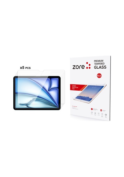 Apple Uyumlu iPad Air 11 2024 Zore 5in1 Tablet Temperli Cam Ekran Koruyucu-şeffaf