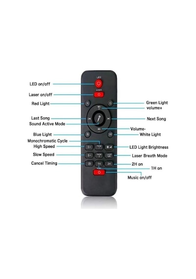 Torima Lw-34 Siyah Starry Led Lazer Projektör Bluetooth Müzik Hoparlör Uzaktan Kumandalı Gece Lambası Çok Renkli